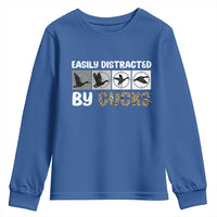 Funny Hunting Gift Youth Sweatshirt Easily Distracted By Ducks Outdoor Lover - Wonder Print Shop