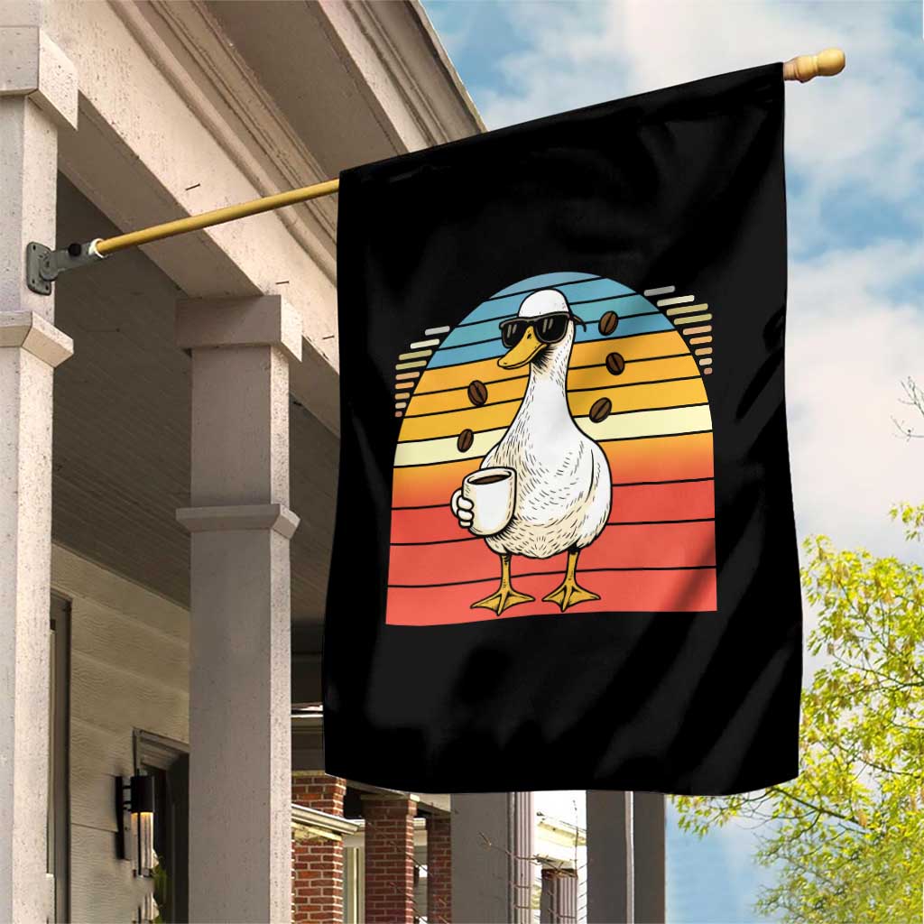 Funny Duck Drinking Garden Flag Coffee Lover Gift - Wonder Print Shop
