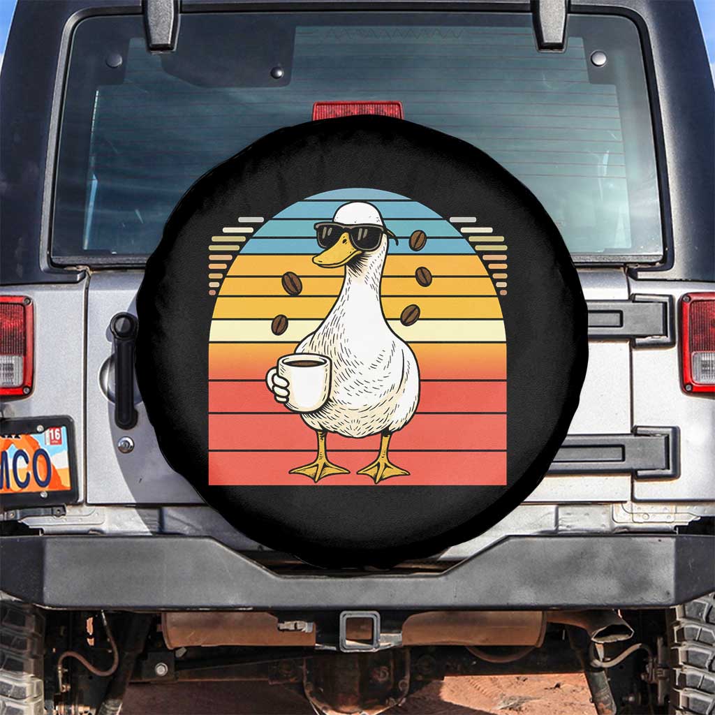 Funny Duck Drinking Spare Tire Cover Coffee Lover Gift - Wonder Print Shop