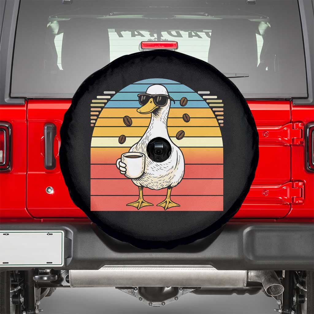 Funny Duck Drinking Spare Tire Cover Coffee Lover Gift - Wonder Print Shop