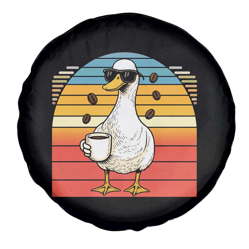 Funny Duck Drinking Spare Tire Cover Coffee Lover Gift - Wonder Print Shop