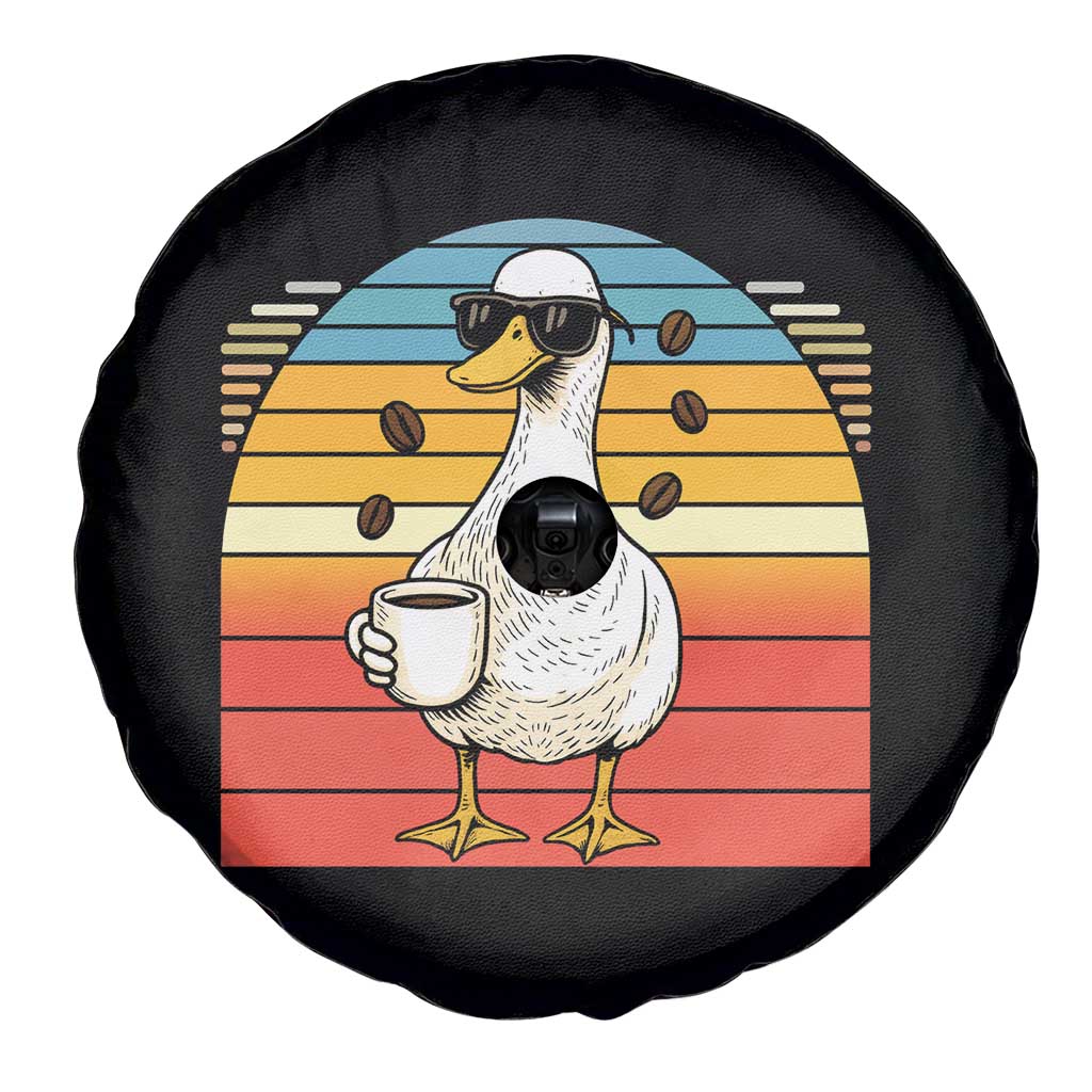 Funny Duck Drinking Spare Tire Cover Coffee Lover Gift - Wonder Print Shop