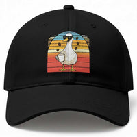 Funny Duck Drinking Baseball Cap Coffee Lover Gift