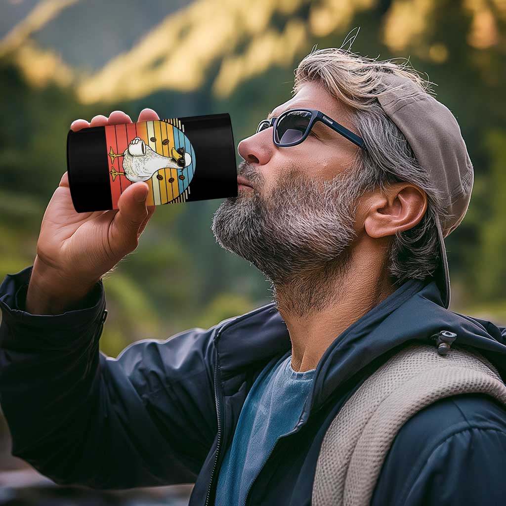 Funny Duck Drinking 4 in 1 Can Cooler Tumbler Coffee Lover Gift