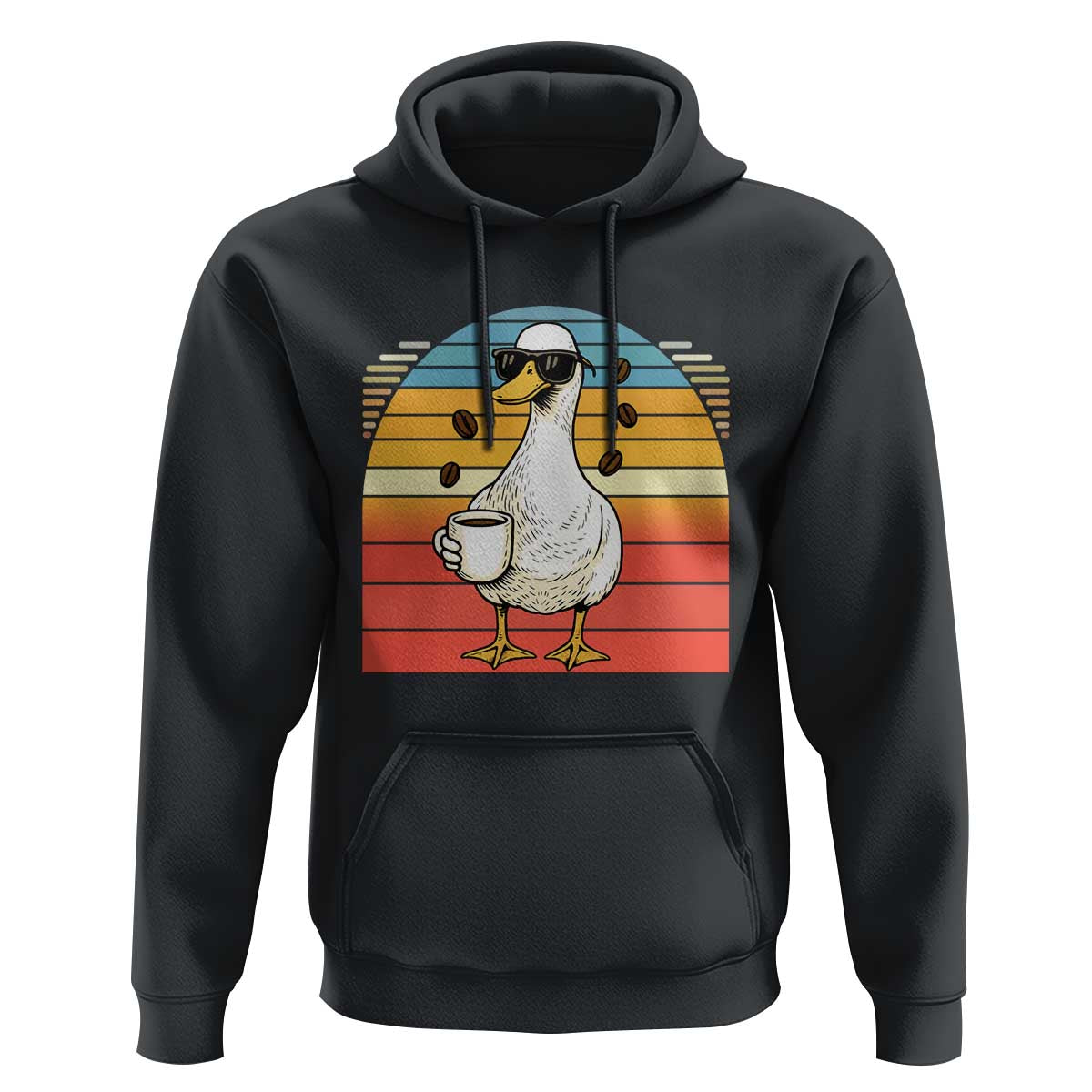 Funny Duck Drinking Hoodie Coffee Lover Gift - Wonder Print Shop
