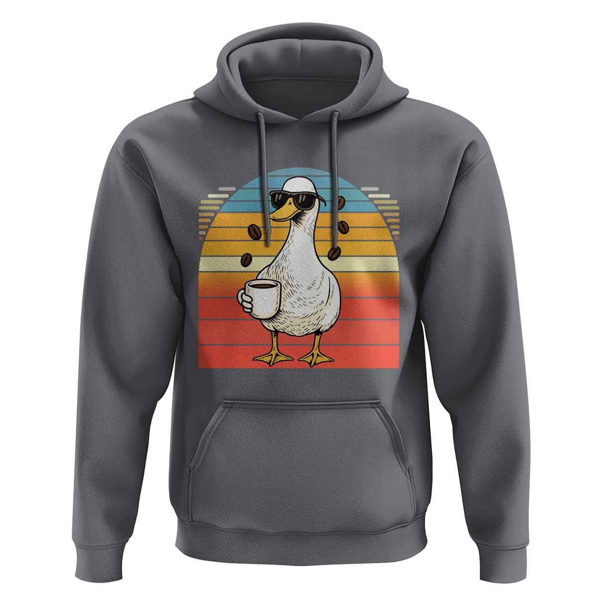 Funny Duck Drinking Hoodie Coffee Lover Gift - Wonder Print Shop