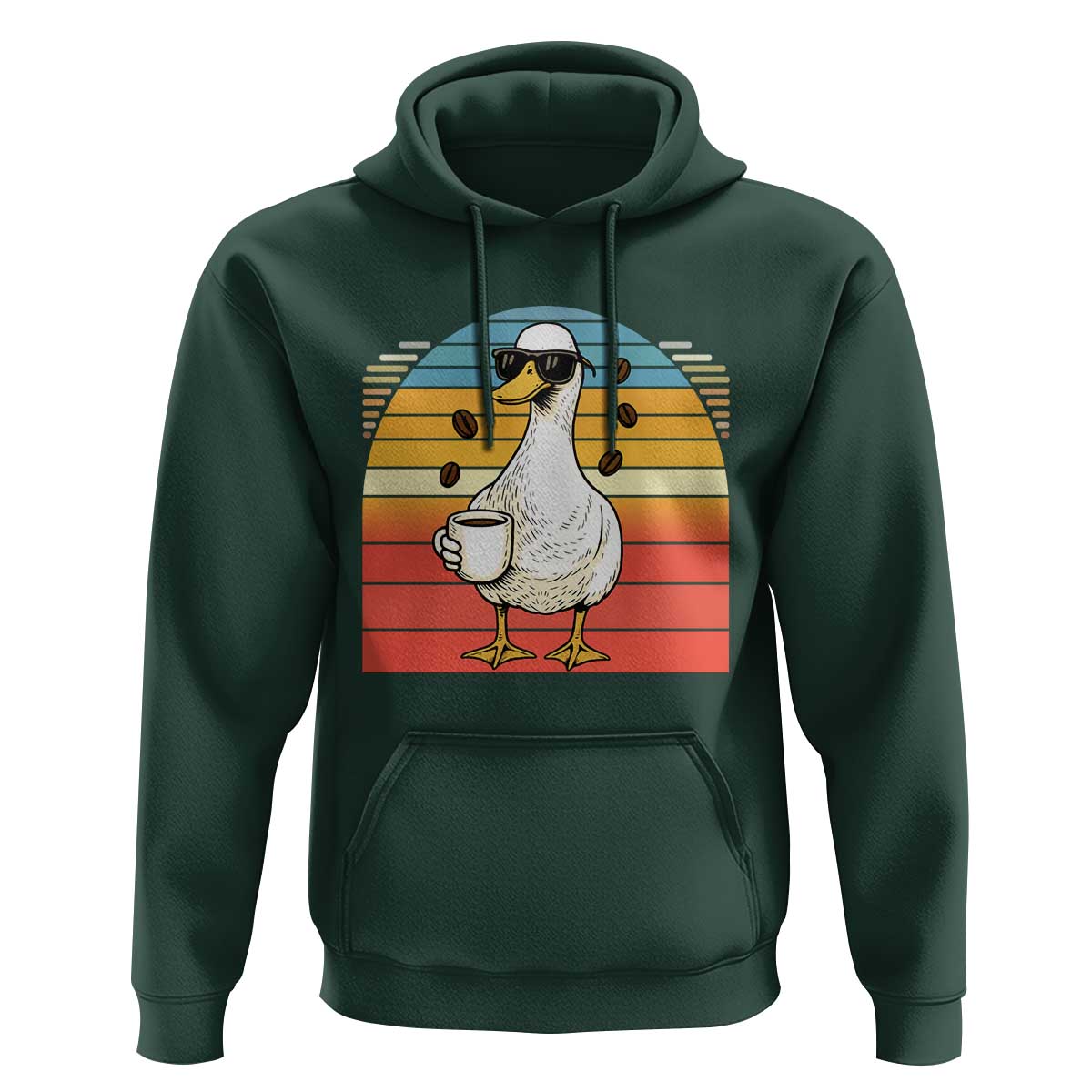 Funny Duck Drinking Hoodie Coffee Lover Gift - Wonder Print Shop