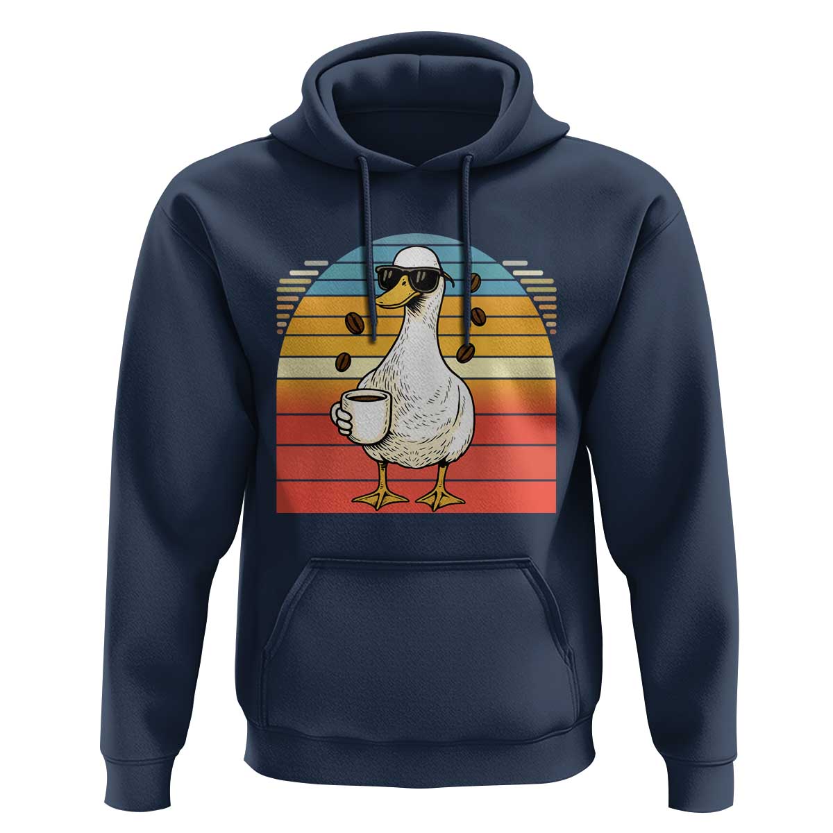 Funny Duck Drinking Hoodie Coffee Lover Gift - Wonder Print Shop