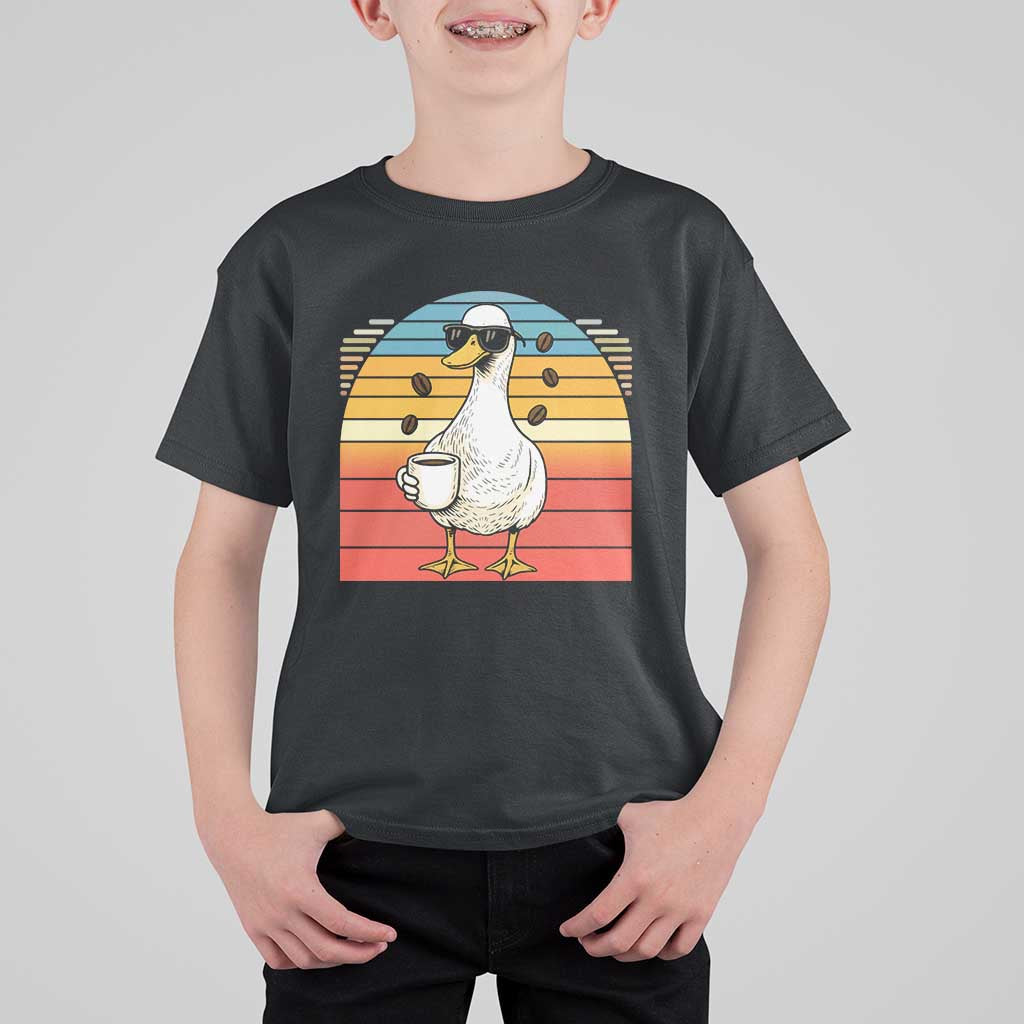 Funny Duck Drinking T Shirt For Kid Coffee Lover Gift - Wonder Print Shop