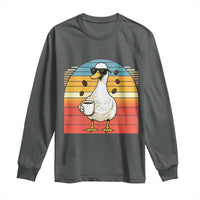 Funny Duck Drinking Long Sleeve Shirt Coffee Lover Gift - Wonder Print Shop