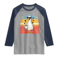 Funny Duck Drinking Raglan Shirt Coffee Lover Gift - Wonder Print Shop
