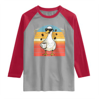 Funny Duck Drinking Raglan Shirt Coffee Lover Gift - Wonder Print Shop