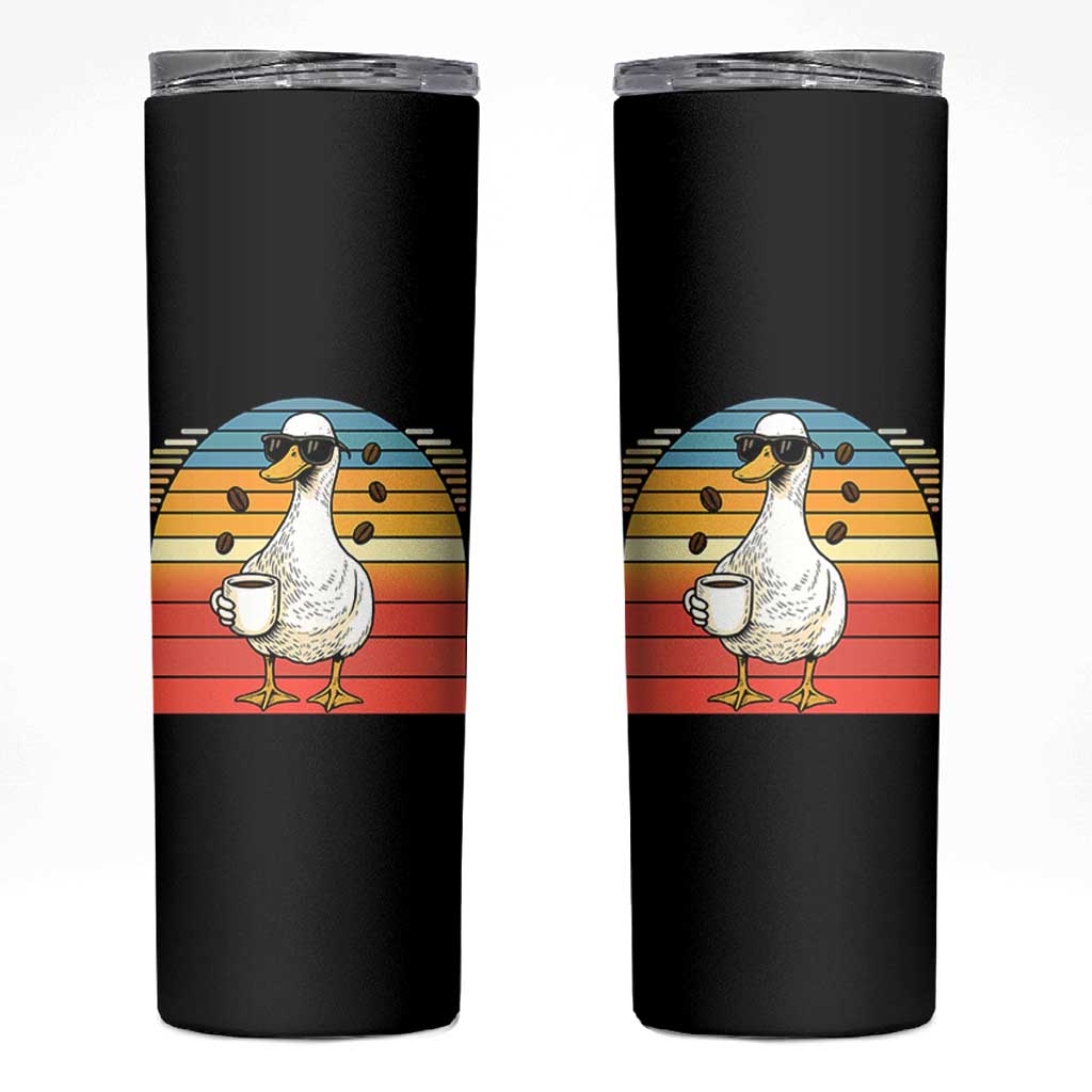 Funny Duck Drinking Skinny Tumbler Coffee Lover Gift