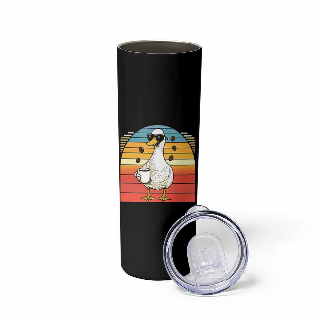 Funny Duck Drinking Skinny Tumbler Coffee Lover Gift