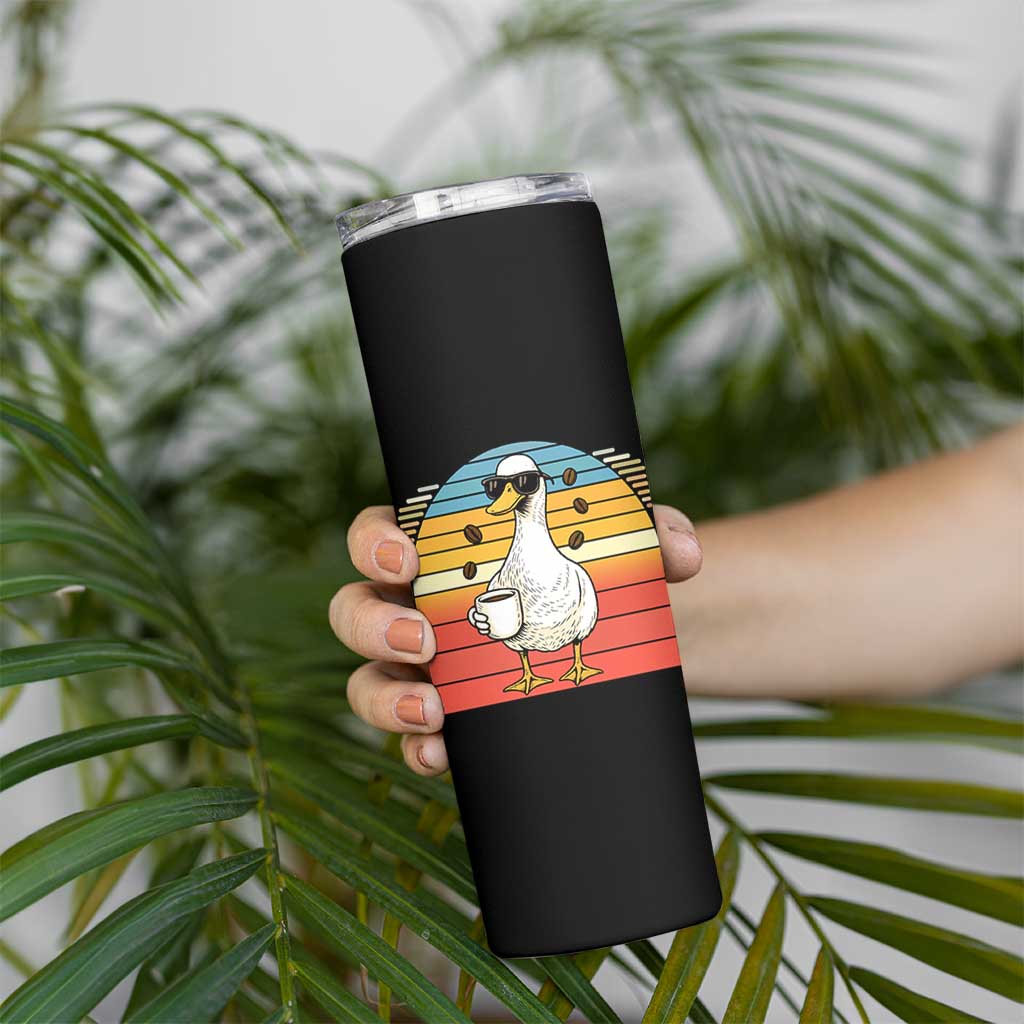 Funny Duck Drinking Skinny Tumbler Coffee Lover Gift