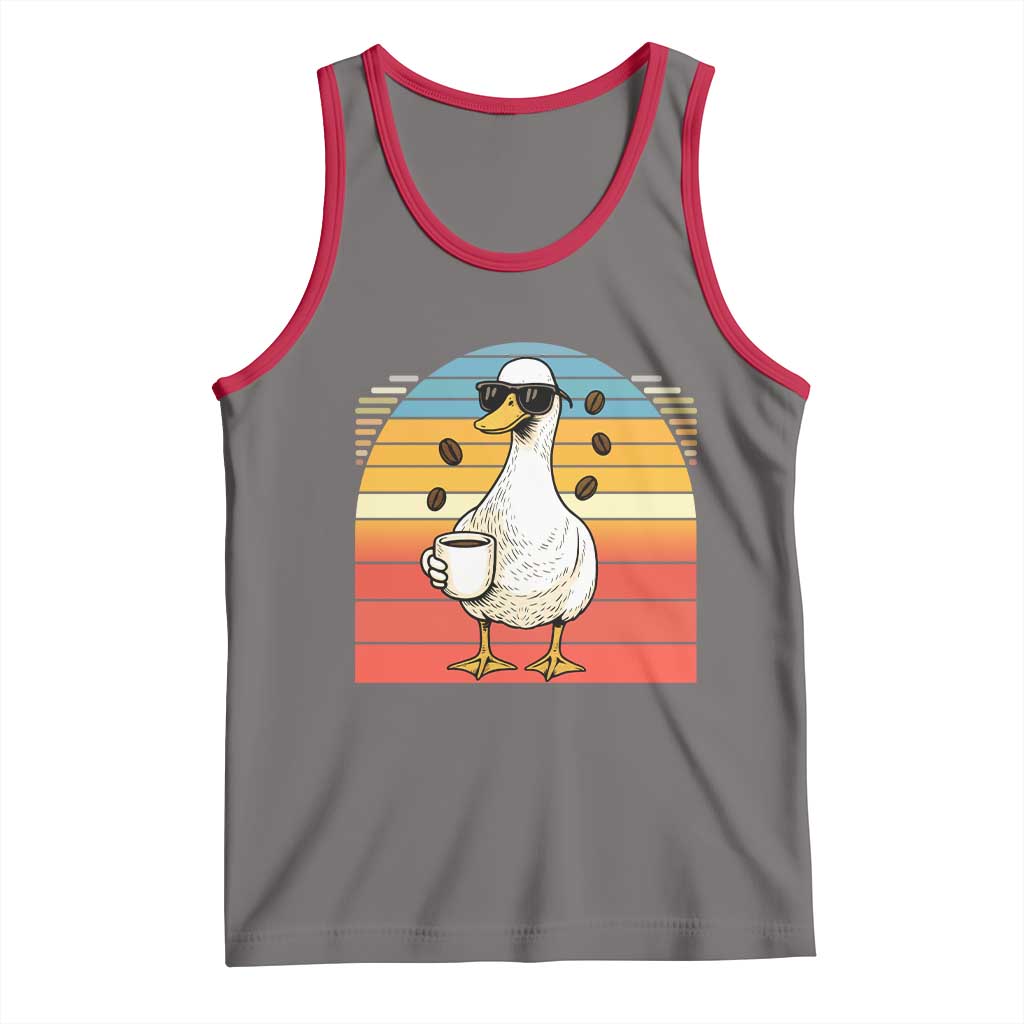 Funny Duck Drinking Tank Top Coffee Lover Gift - Wonder Print Shop