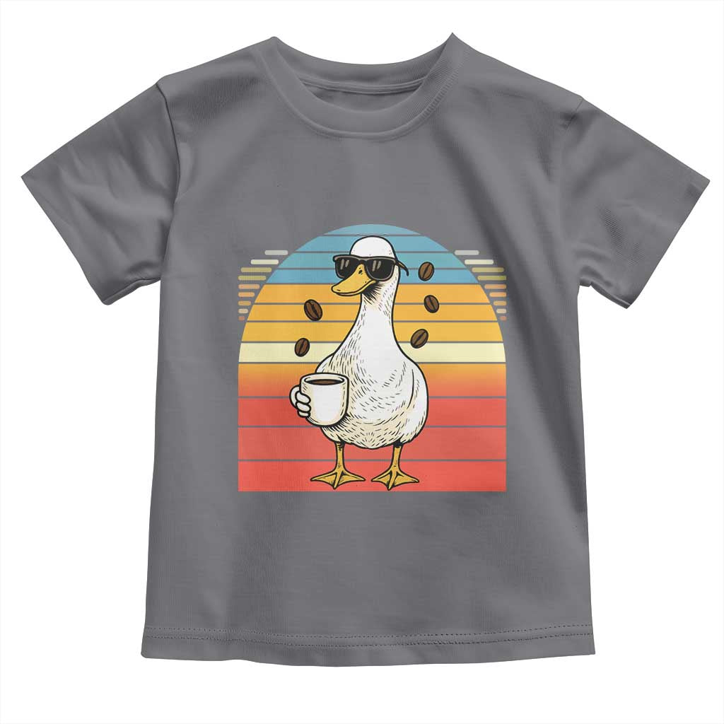 Funny Duck Drinking Toddler T Shirt Coffee Lover Gift - Wonder Print Shop