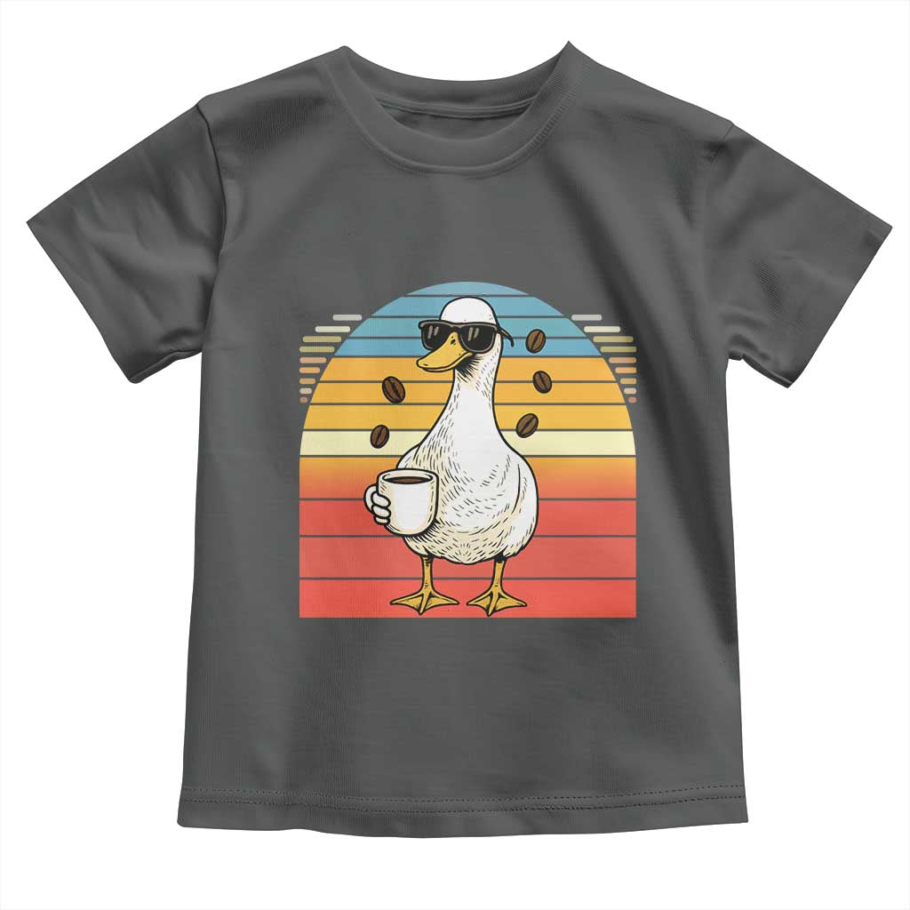 Funny Duck Drinking Toddler T Shirt Coffee Lover Gift - Wonder Print Shop