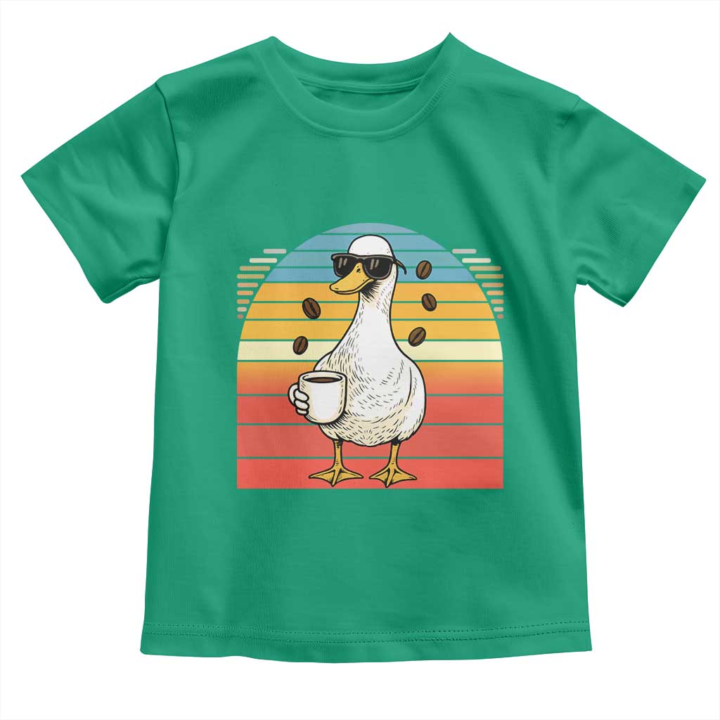 Funny Duck Drinking Toddler T Shirt Coffee Lover Gift - Wonder Print Shop