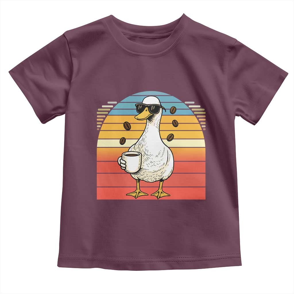 Funny Duck Drinking Toddler T Shirt Coffee Lover Gift - Wonder Print Shop