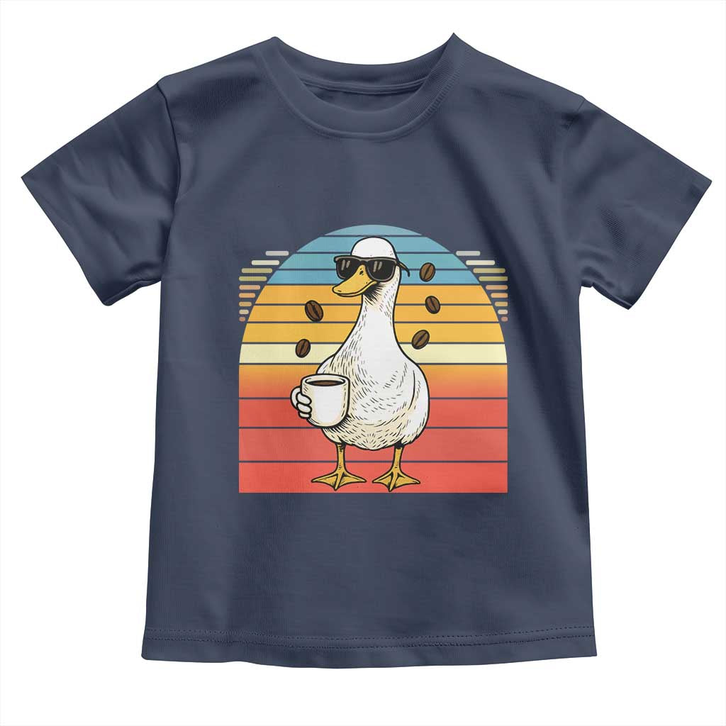 Funny Duck Drinking Toddler T Shirt Coffee Lover Gift - Wonder Print Shop