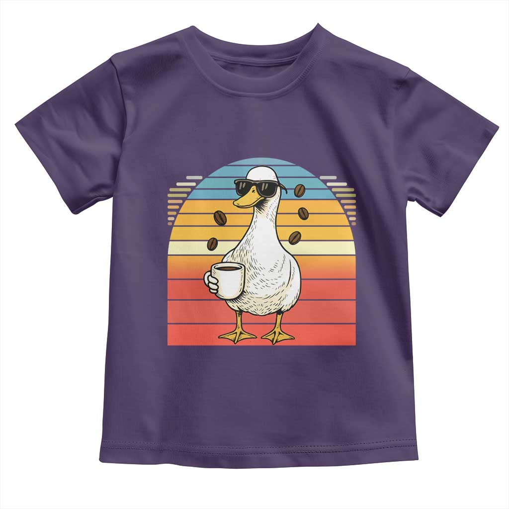 Funny Duck Drinking Toddler T Shirt Coffee Lover Gift - Wonder Print Shop