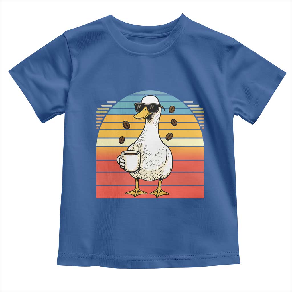 Funny Duck Drinking Toddler T Shirt Coffee Lover Gift - Wonder Print Shop