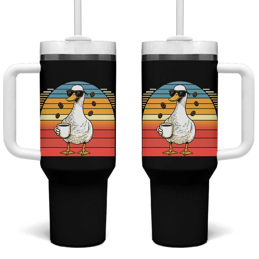 Funny Duck Drinking Tumbler With Handle Coffee Lover Gift