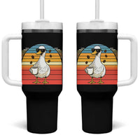 Funny Duck Drinking Tumbler With Handle Coffee Lover Gift