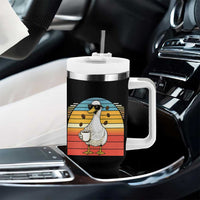 Funny Duck Drinking Tumbler With Handle Coffee Lover Gift