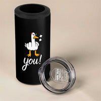 Funny Sarcastic Duck You 4 in 1 Can Cooler Tumbler Farm Animal Gift