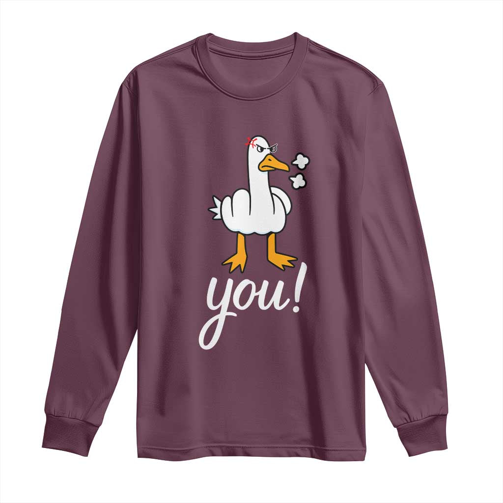 Funny Sarcastic Duck You Long Sleeve Shirt Farm Animal Gift - Wonder Print Shop