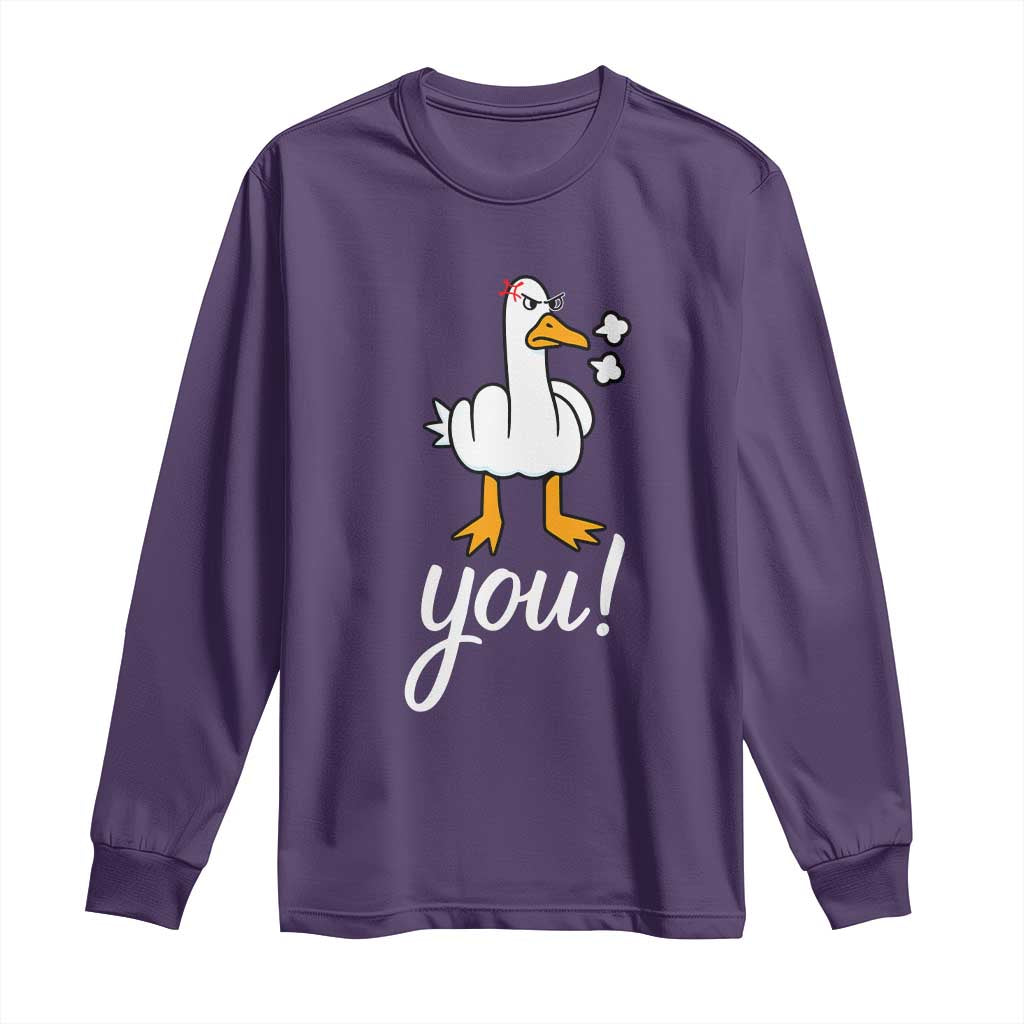 Funny Sarcastic Duck You Long Sleeve Shirt Farm Animal Gift - Wonder Print Shop