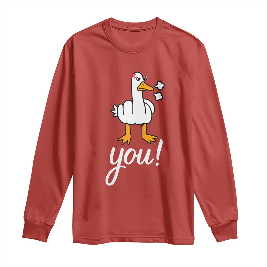 Funny Sarcastic Duck You Long Sleeve Shirt Farm Animal Gift - Wonder Print Shop
