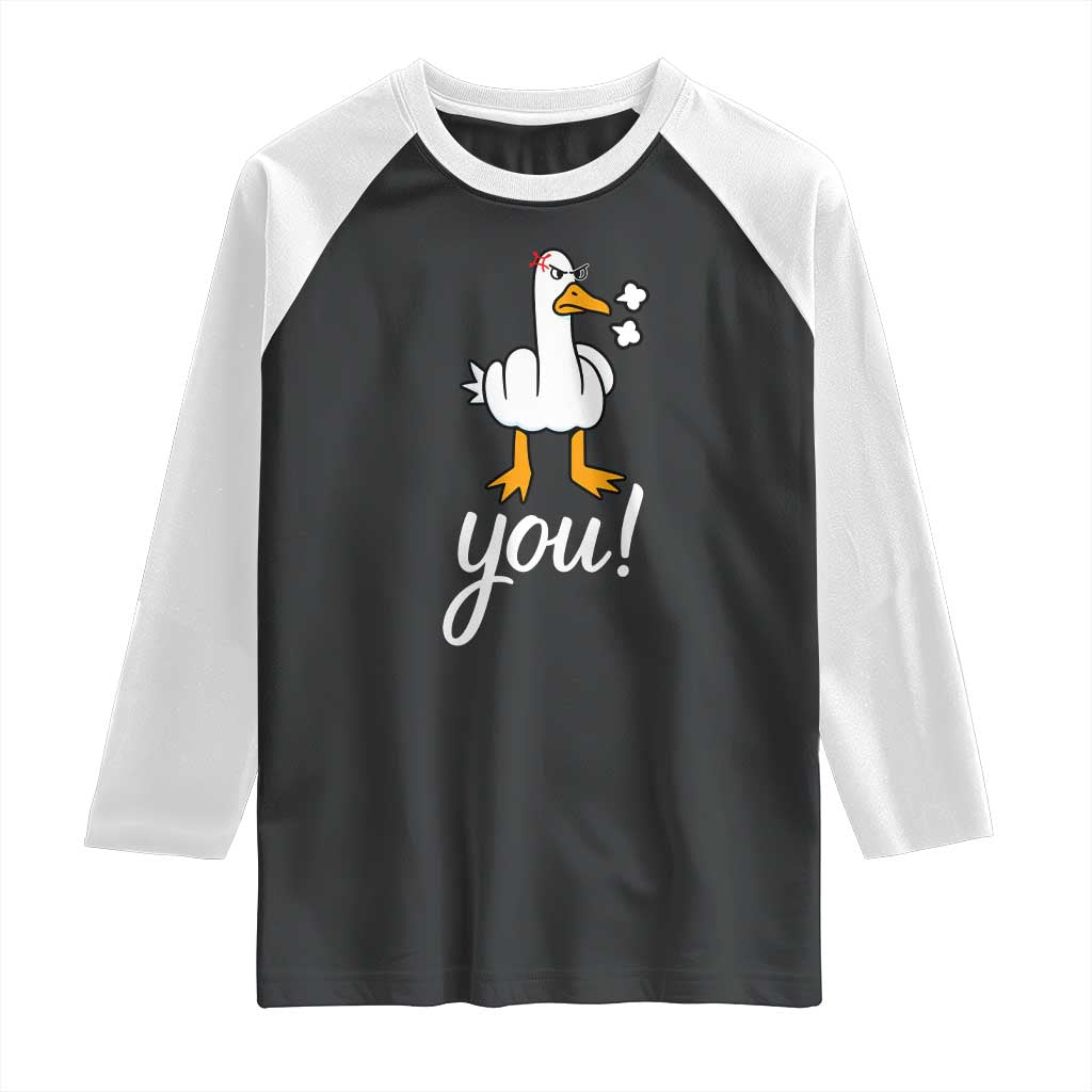Funny Sarcastic Duck You Raglan Shirt Farm Animal Gift - Wonder Print Shop