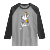Funny Sarcastic Duck You Raglan Shirt Farm Animal Gift - Wonder Print Shop