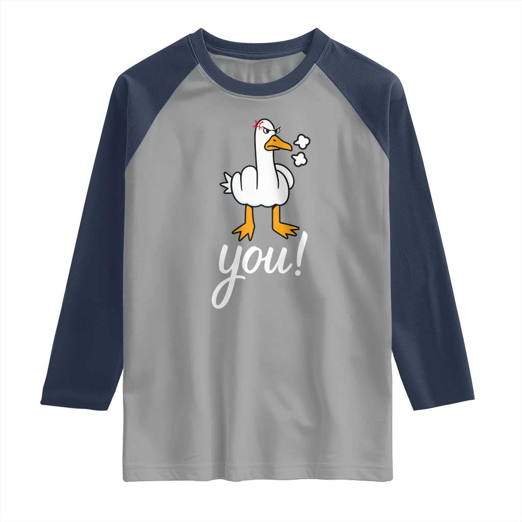 Funny Sarcastic Duck You Raglan Shirt Farm Animal Gift - Wonder Print Shop