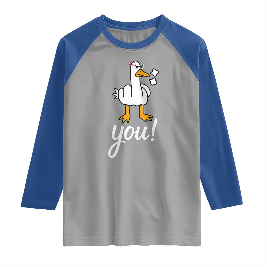 Funny Sarcastic Duck You Raglan Shirt Farm Animal Gift - Wonder Print Shop