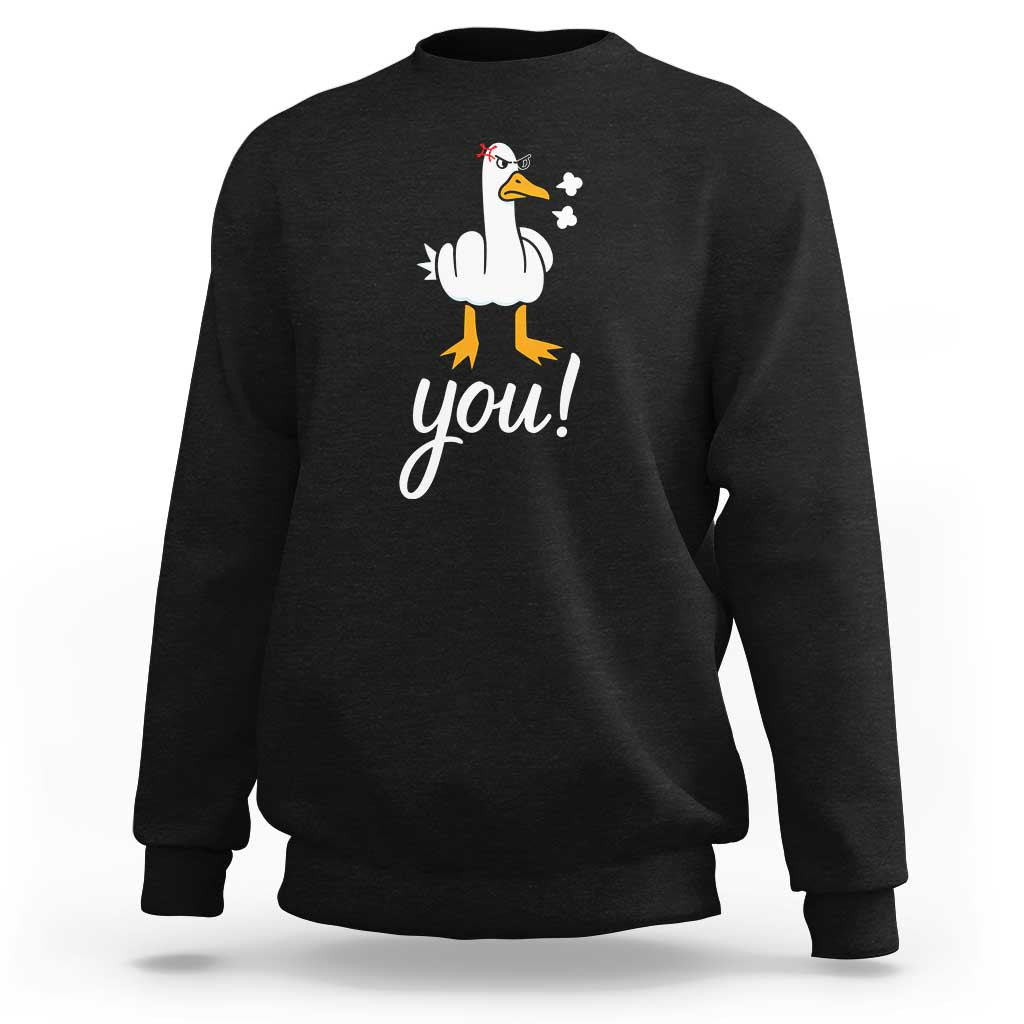 Funny Sarcastic Duck You Sweatshirt Farm Animal Gift - Wonder Print Shop