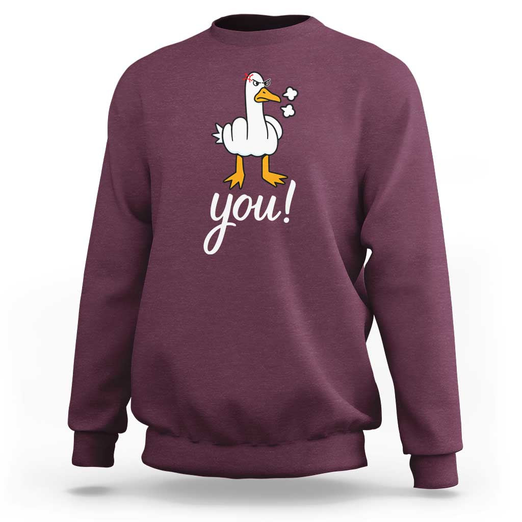 Funny Sarcastic Duck You Sweatshirt Farm Animal Gift - Wonder Print Shop