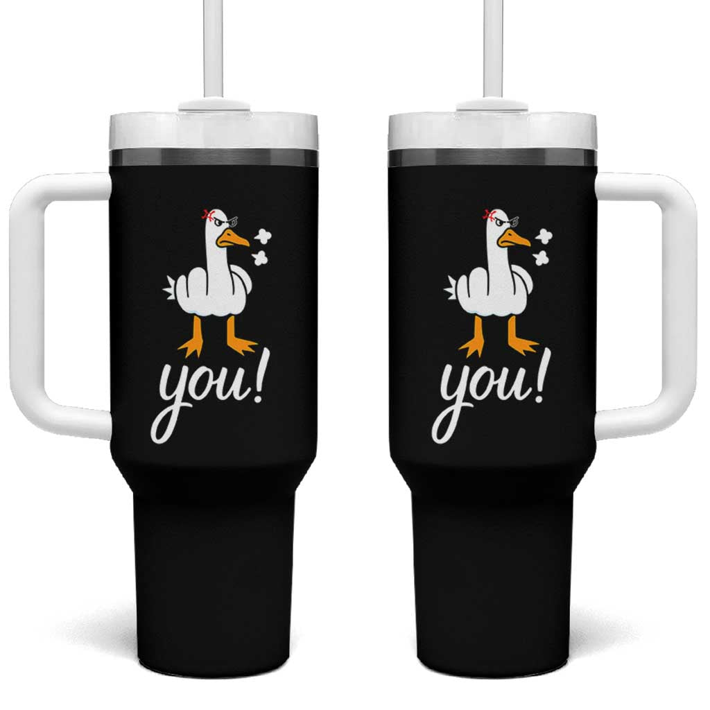 Funny Sarcastic Duck You Tumbler With Handle Farm Animal Gift