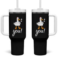 Funny Sarcastic Duck You Tumbler With Handle Farm Animal Gift
