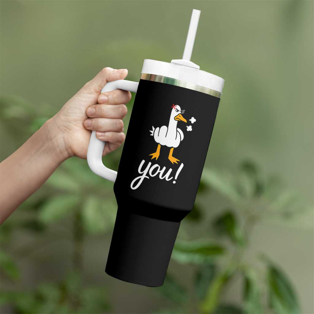 Funny Sarcastic Duck You Tumbler With Handle Farm Animal Gift