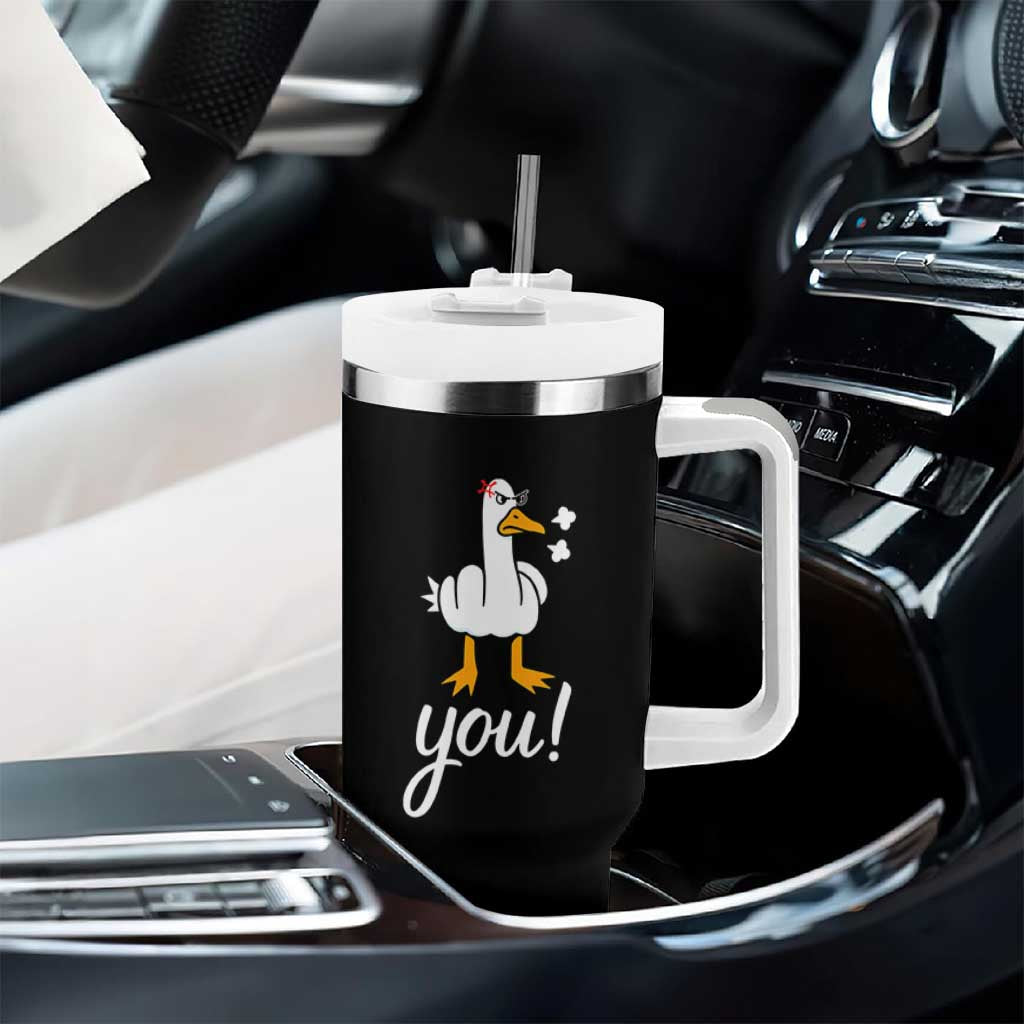 Funny Sarcastic Duck You Tumbler With Handle Farm Animal Gift