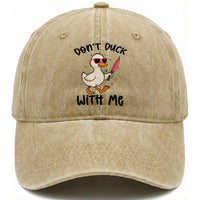 Do Not Duck With Me Washed Cotton Baseball Cap Funny Duck Gift