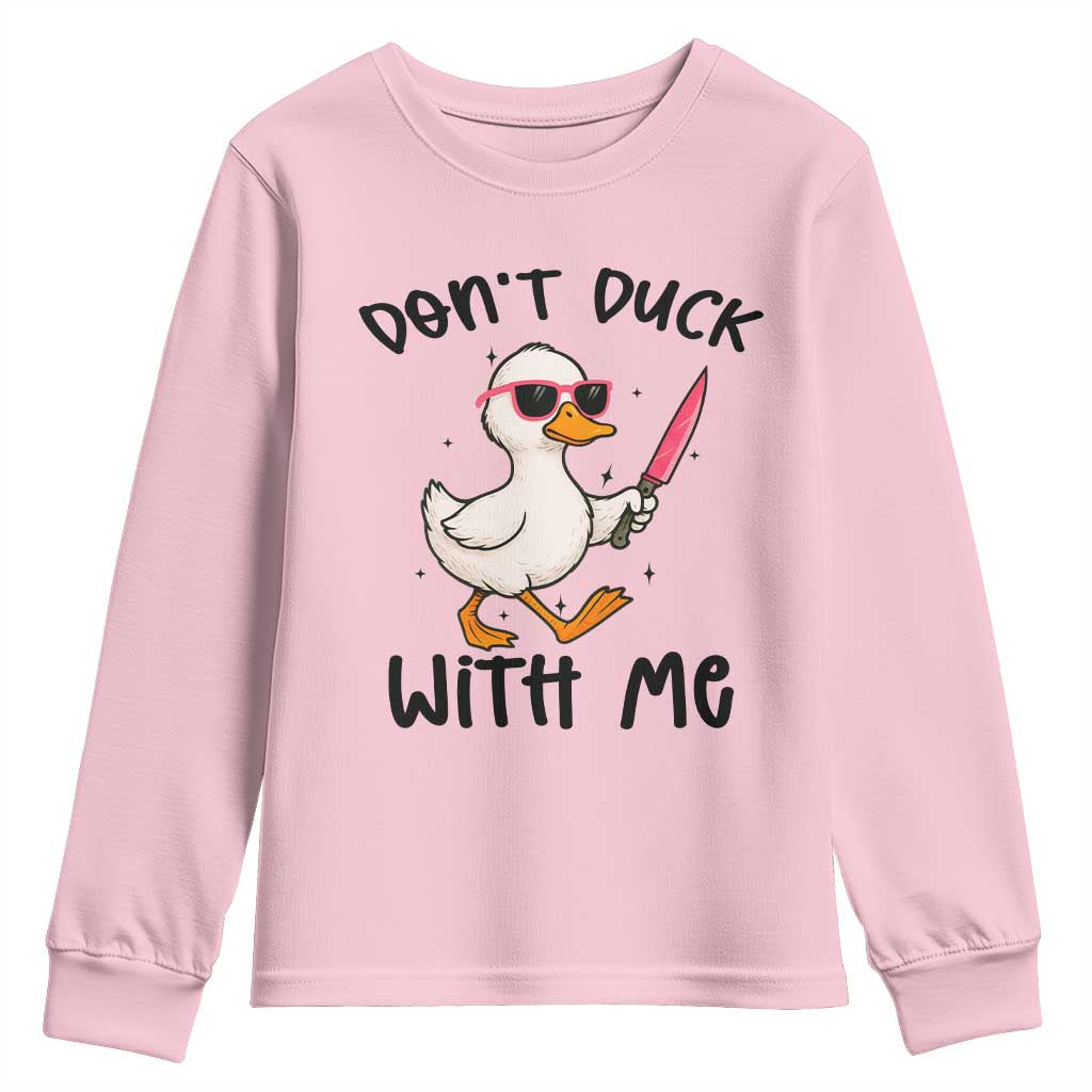 Do Not Duck With Me Youth Sweatshirt Funny Duck Gift - Wonder Print Shop