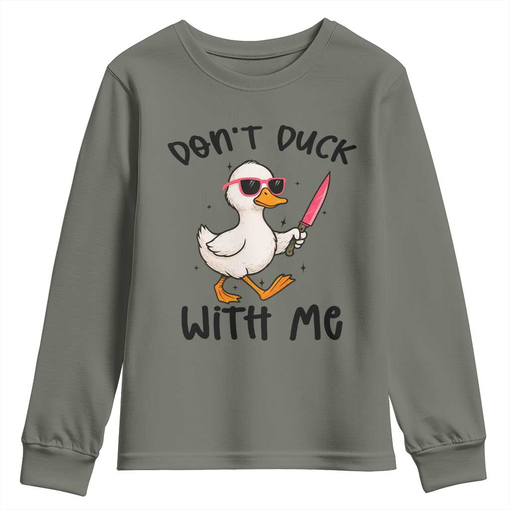 Do Not Duck With Me Youth Sweatshirt Funny Duck Gift - Wonder Print Shop