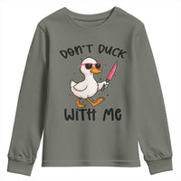Do Not Duck With Me Youth Sweatshirt Funny Duck Gift - Wonder Print Shop