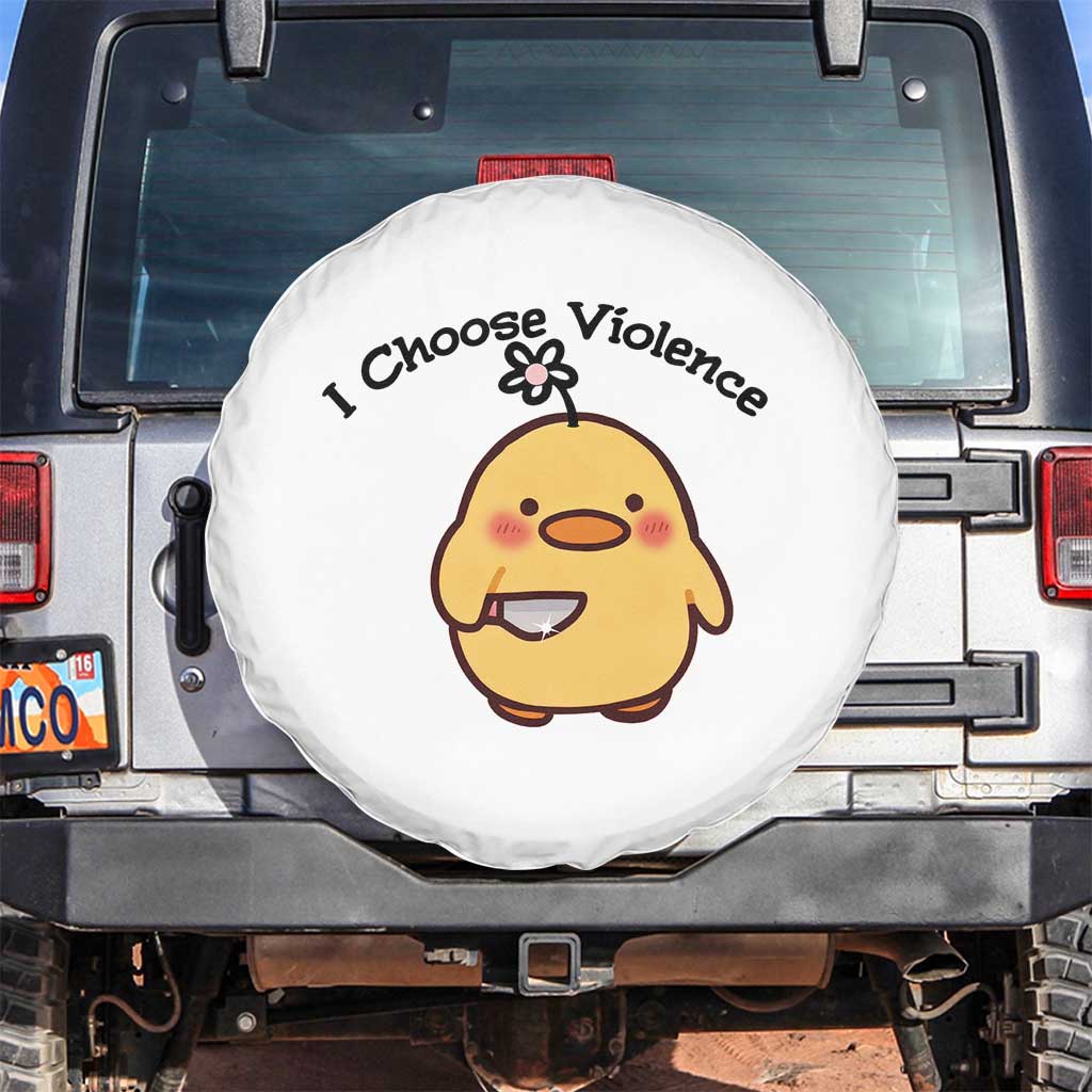 I Choose Violence Spare Tire Cover Funny Duck With Knife Gift - Wonder Print Shop