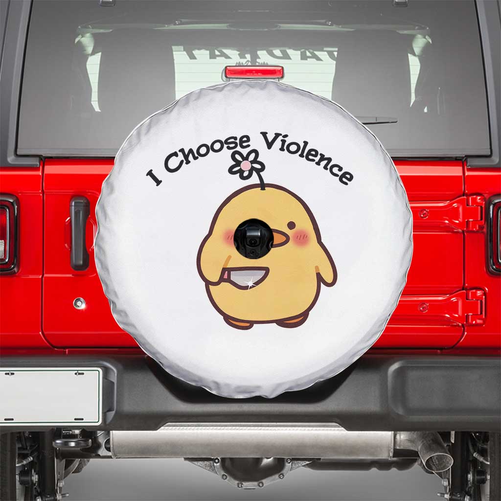 I Choose Violence Spare Tire Cover Funny Duck With Knife Gift - Wonder Print Shop